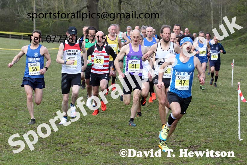 Masters men 2021 NECAA Cross Country Relays, Thornley Farm, Peterlee, Saturday, April 10th. Photo: David T. Hewitson/Sports for All Pics